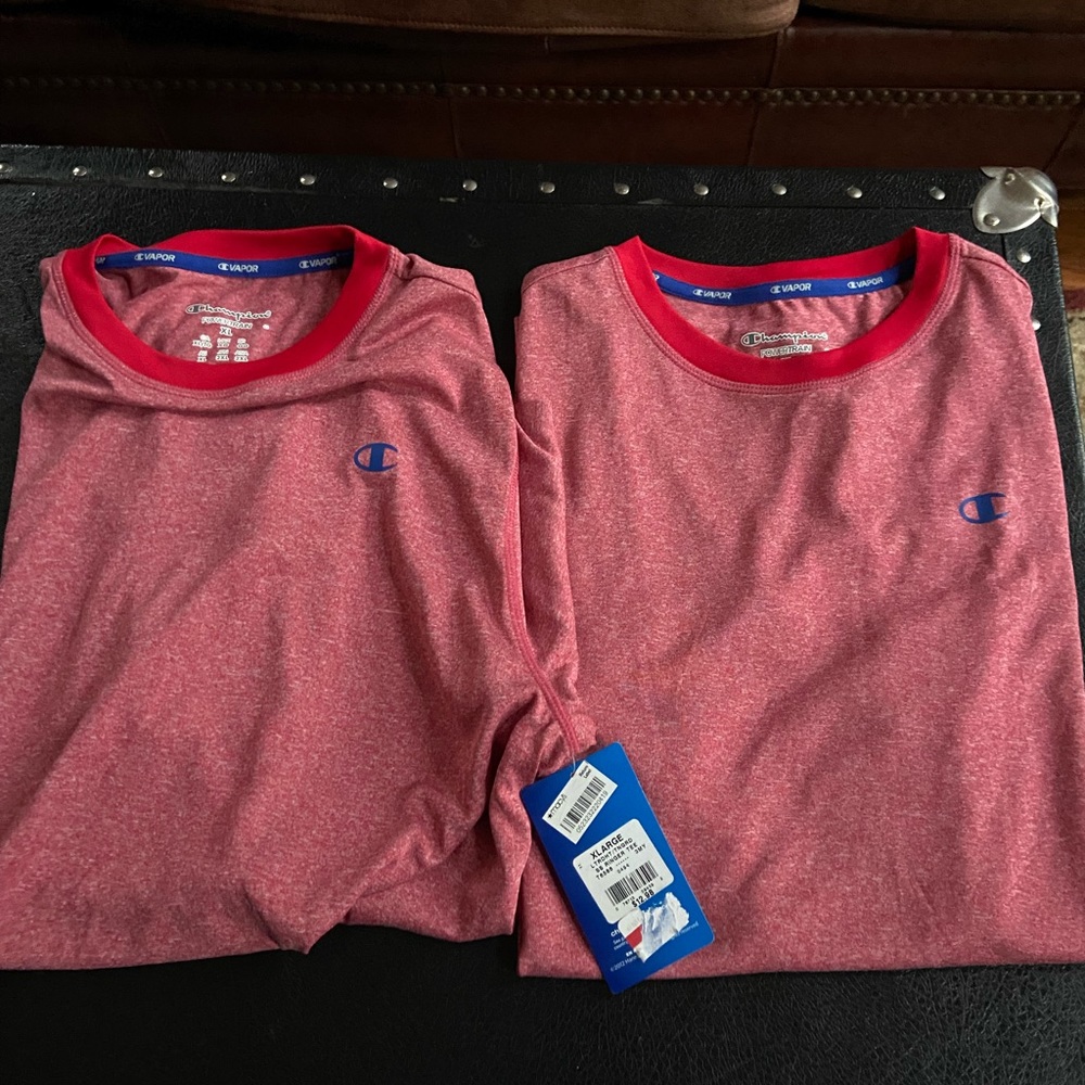 Boys Red XL Champion Quick Dry Shirts NWT                       Quantity is TWO
